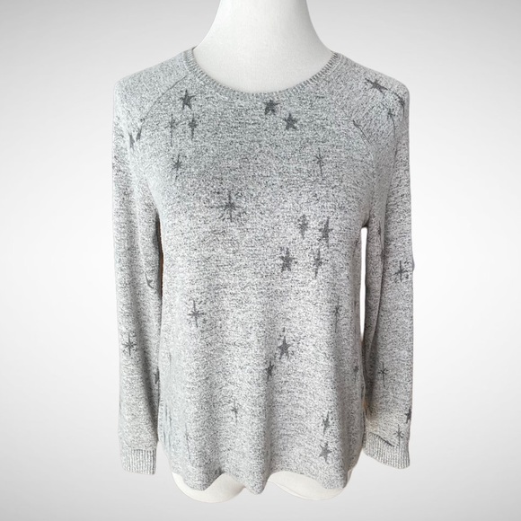 Soma Soft Crewneck Long-Sleeve Sweater with Stars Design - Picture 1 of 9